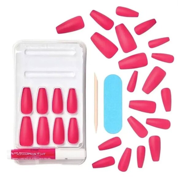 Kiss Gel Fantasy Sculpted Long Length Nails in Pink Color - Picture 3 of 4